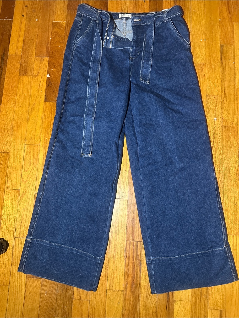 Oat New York Wide-Leg Dark Blue Denim Pants